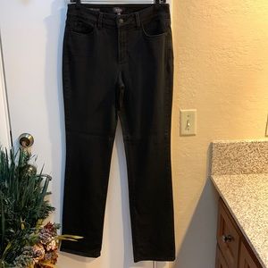 NYDJ Marilyn straight black jeans size 10